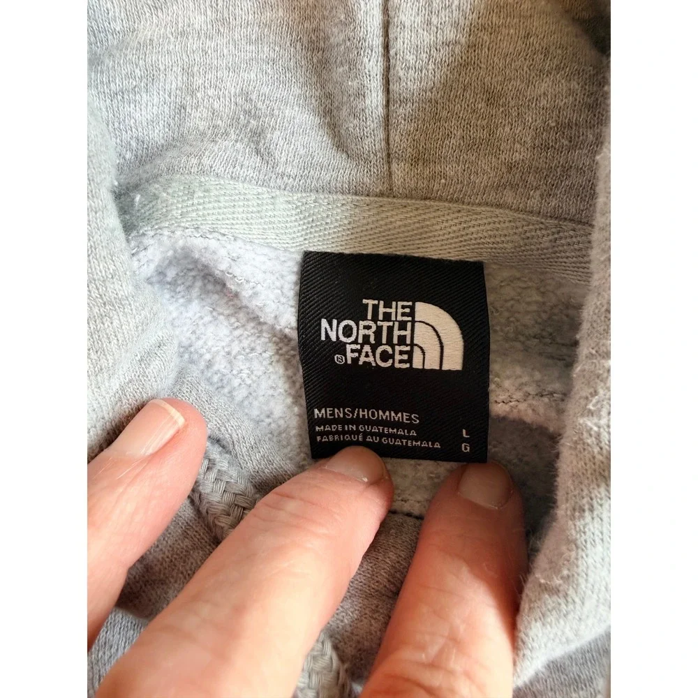 The North Face Mens Box Logo Pullover Hoodie Heather Grey Large 0079